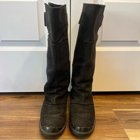 Sorel Toronto Wedge Black Oiled Suede Tall Boot Waterproof Casual Women Sz 8.5 - Picture 2 of 10
